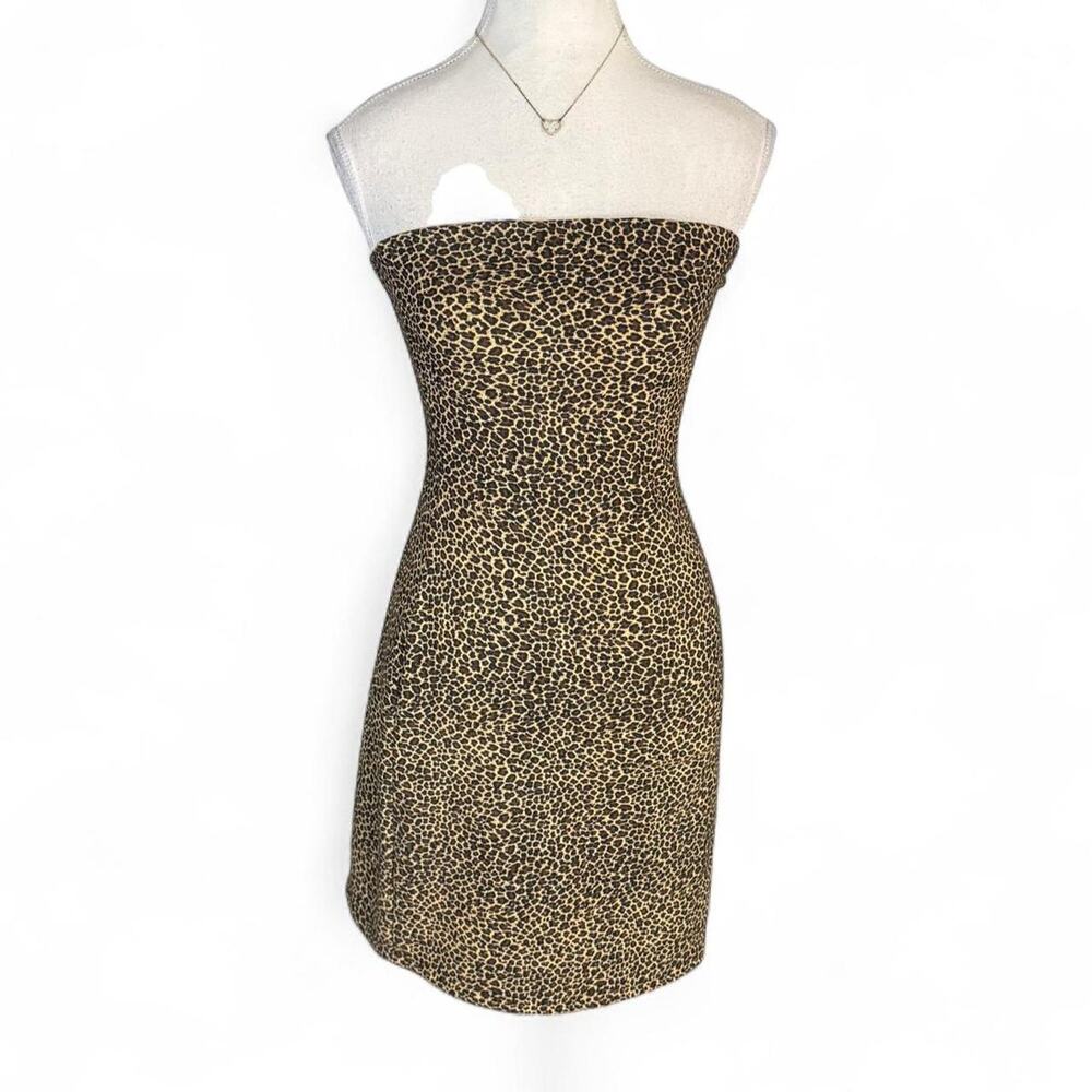 Y2K bodycon leopard print mini dress going out dress Charlotte Russe size small